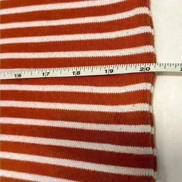 π₯ Fossil Addison burnt Orange Stripe knit Dress Size medium casual school summer - Picture 12 of 13
